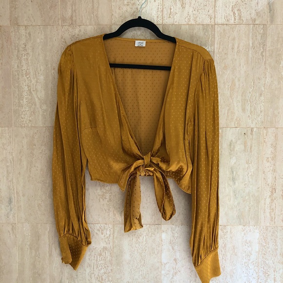 Aritzia Tops - Wilfred (Aritzia) Satin Tie-Front Wrap Blouse (Medium)
